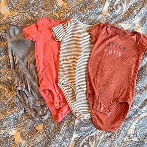 Carter's Coral and Striped Bodysuit Collection